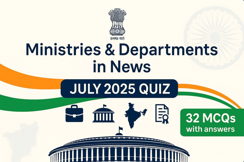 Ministries and Departments in News July 2025: Current Affairs Quiz