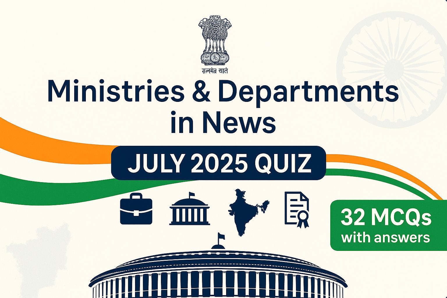 Ministries and Departments in News July 2025: Current Affairs Quiz