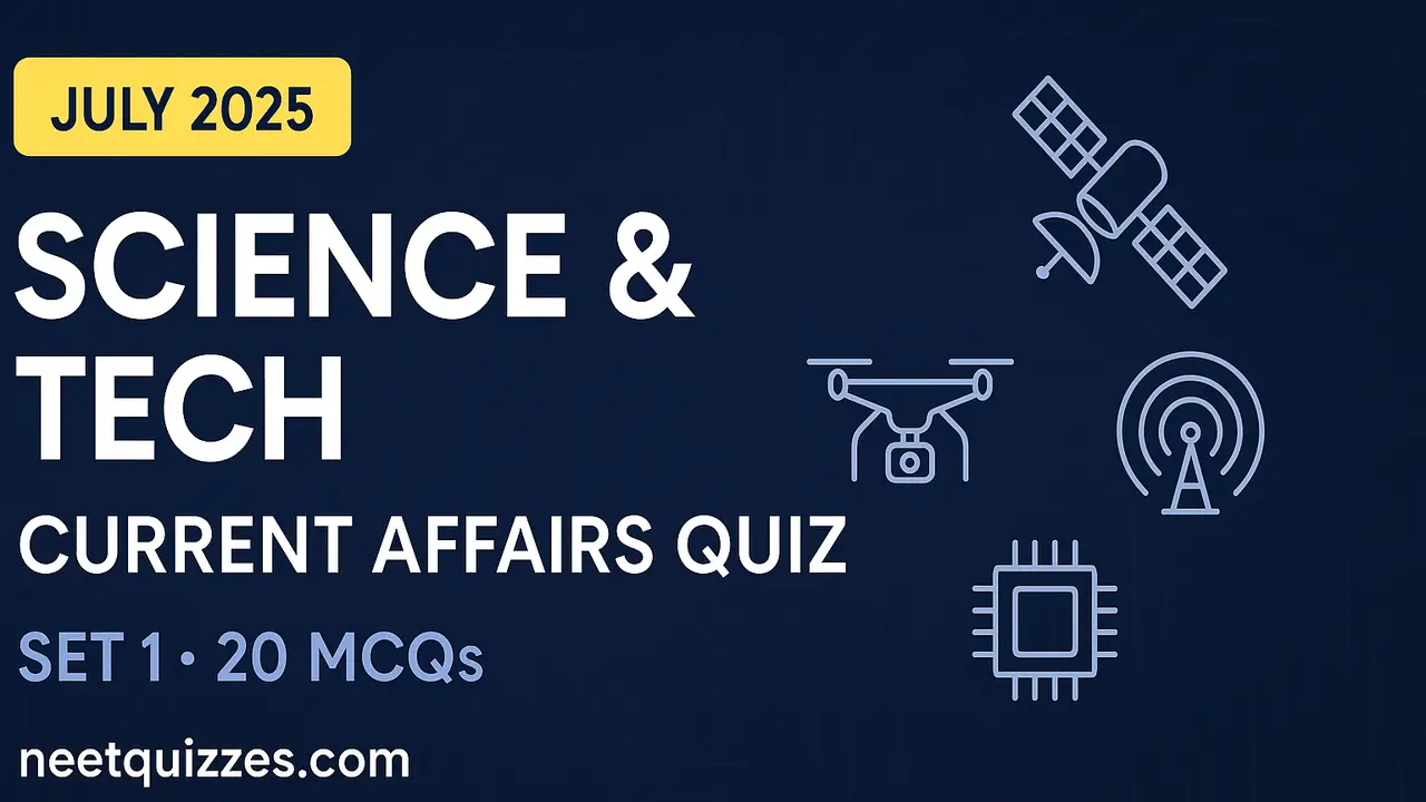 Science and Technology current affairs quiz July 2025 Set 1